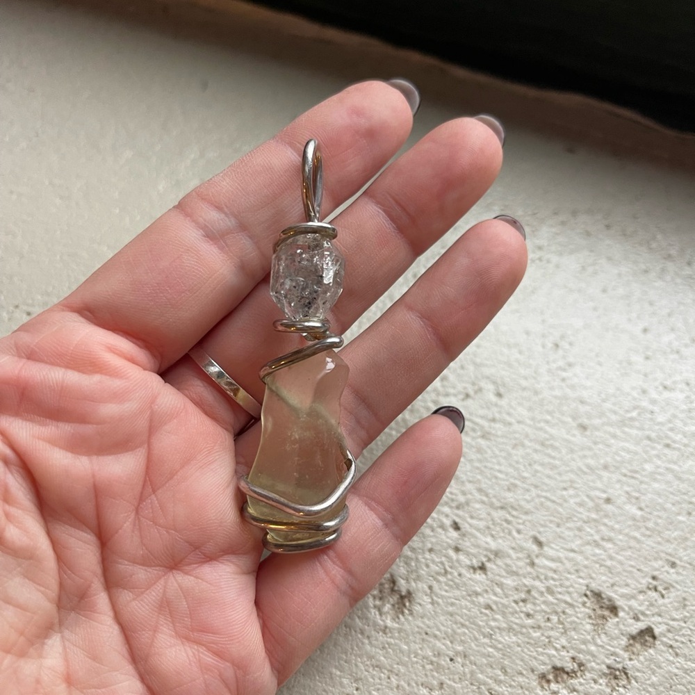 Silver and Clear Stone Pendant